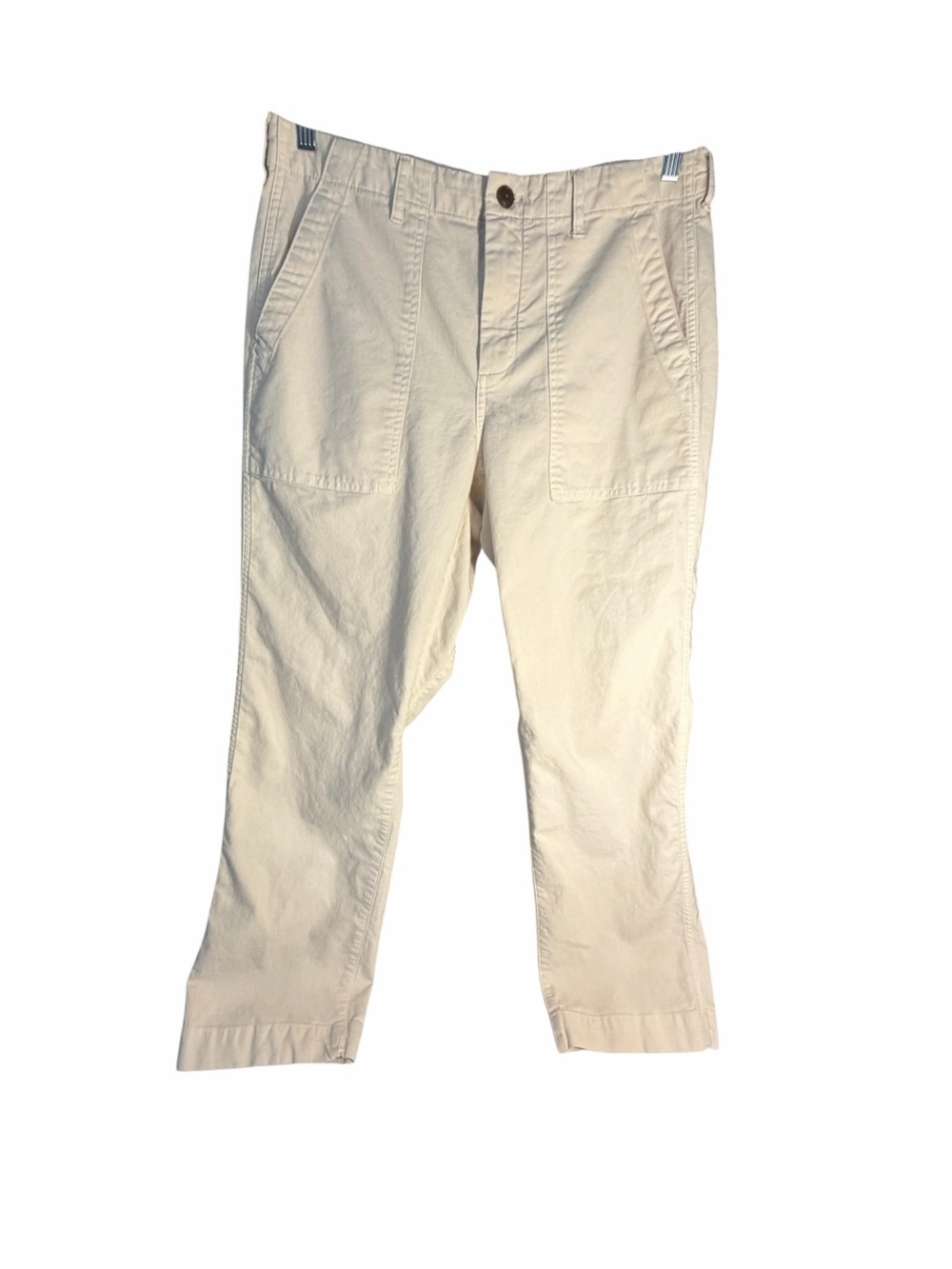 Everlane Womens Slant Front Back Flap Pocket Casual Cotton Pants In Birch Sz 32